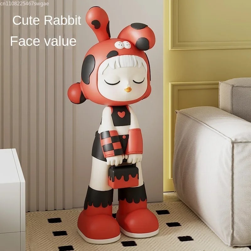 Resin Art Store - Statue de fille de dessin animé,