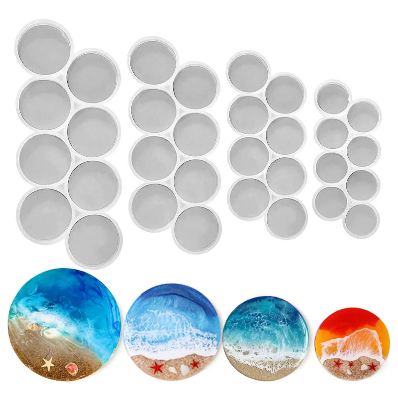 Resin Art Guide - Moule rond en Silicone avec poignée