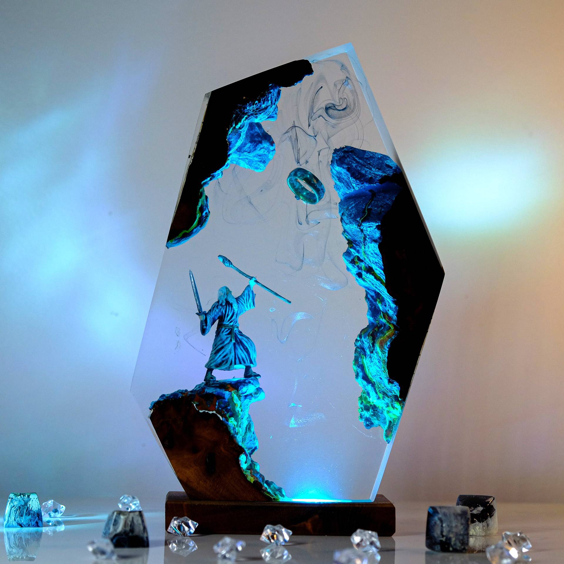 Resin Art Things - Lampe de table en résine Scène