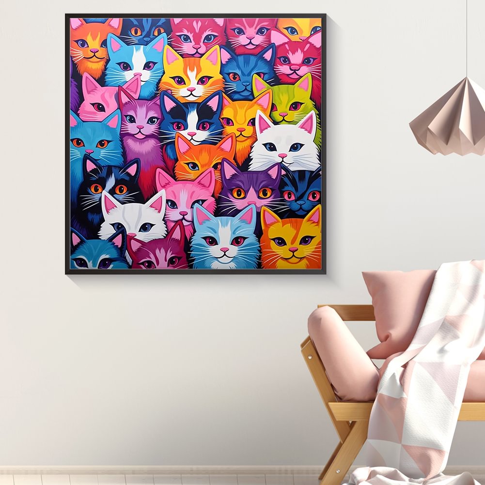 Resin Art Set - Diamant peinture famille coloré bébé chat