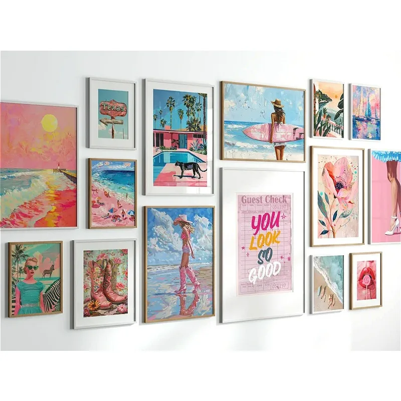 Resin Art Gallery - Affiche murale tendance et avant-gardiste rose,