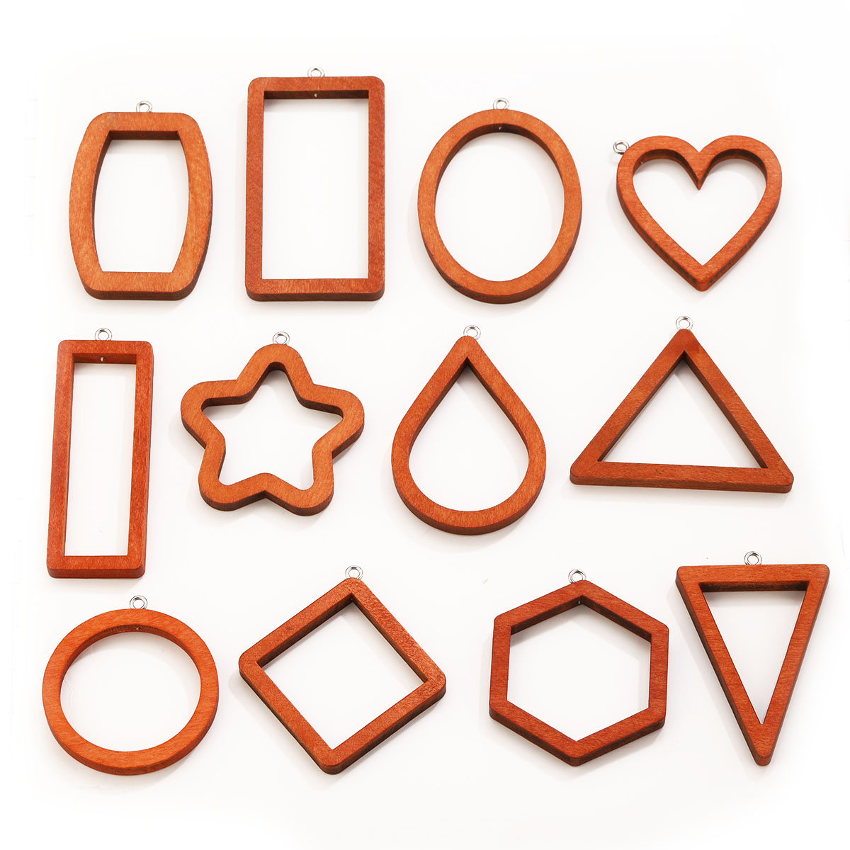 Resin Art Store - 10 Breloques Géométriques en Bois (Triangle