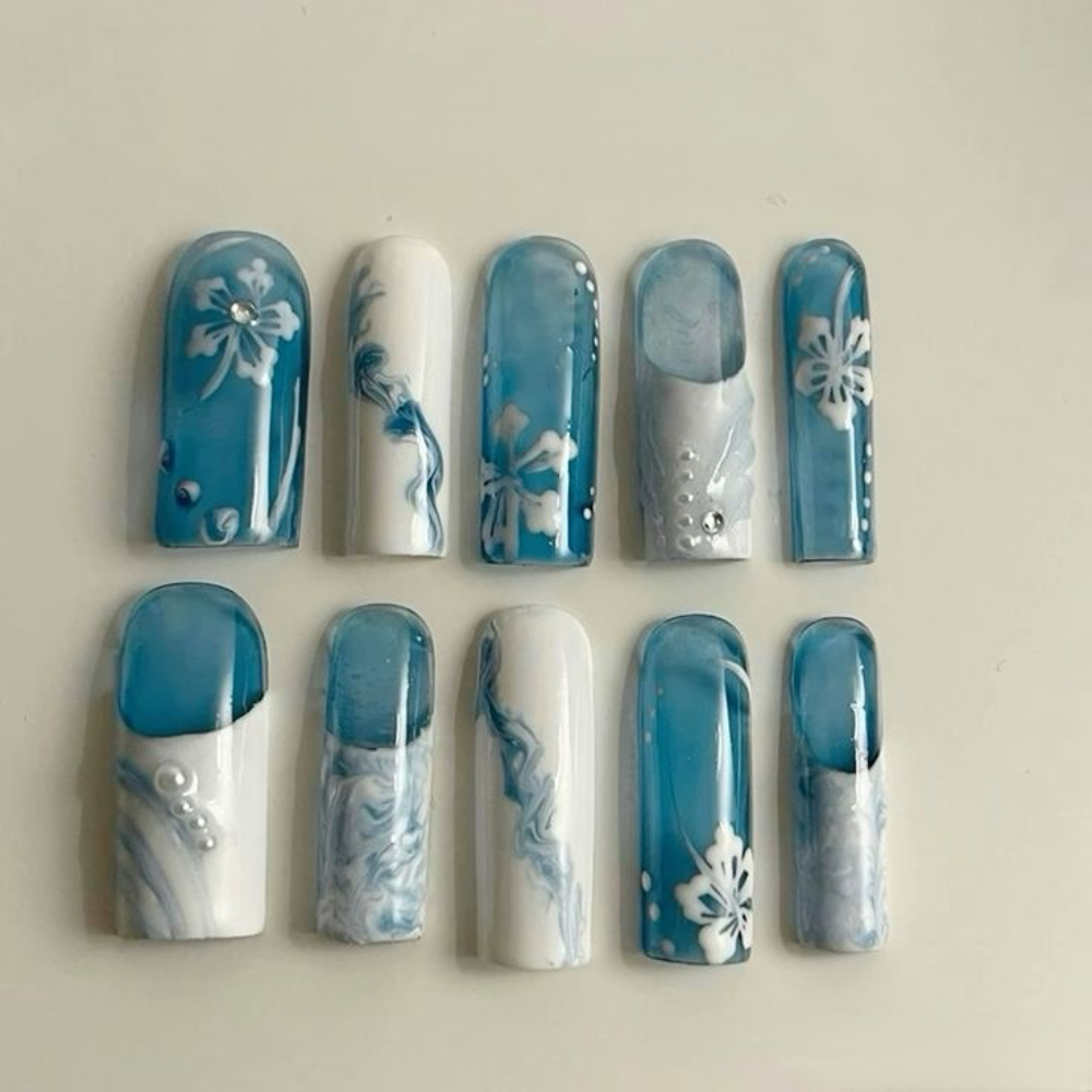 10 faux ongles press-on faits  - Resin Art Set avis et prix