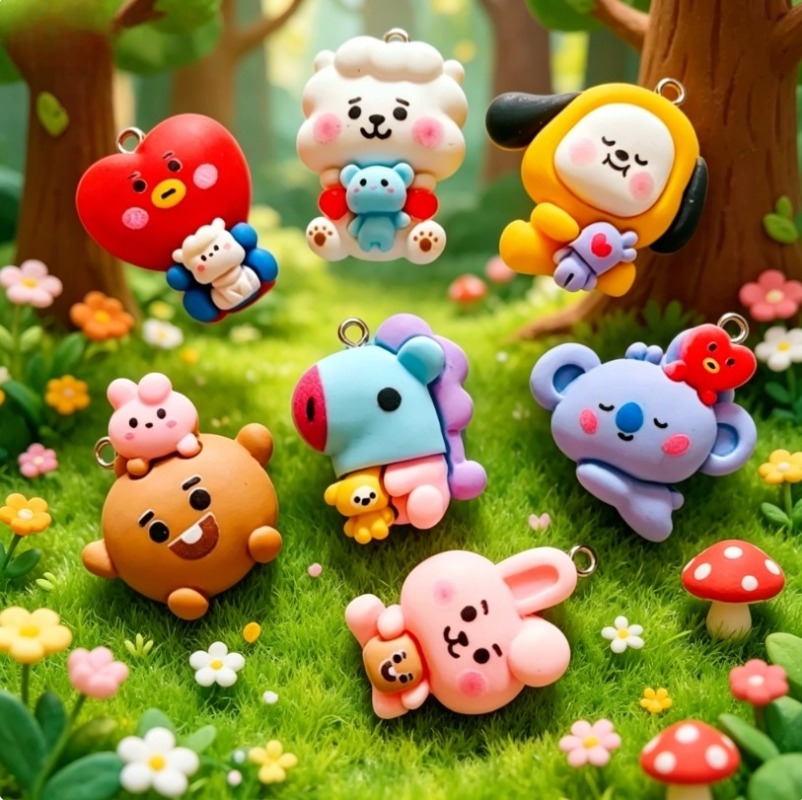 Breloques en résine BT21, 7 pi - Resin Art Store avis et prix